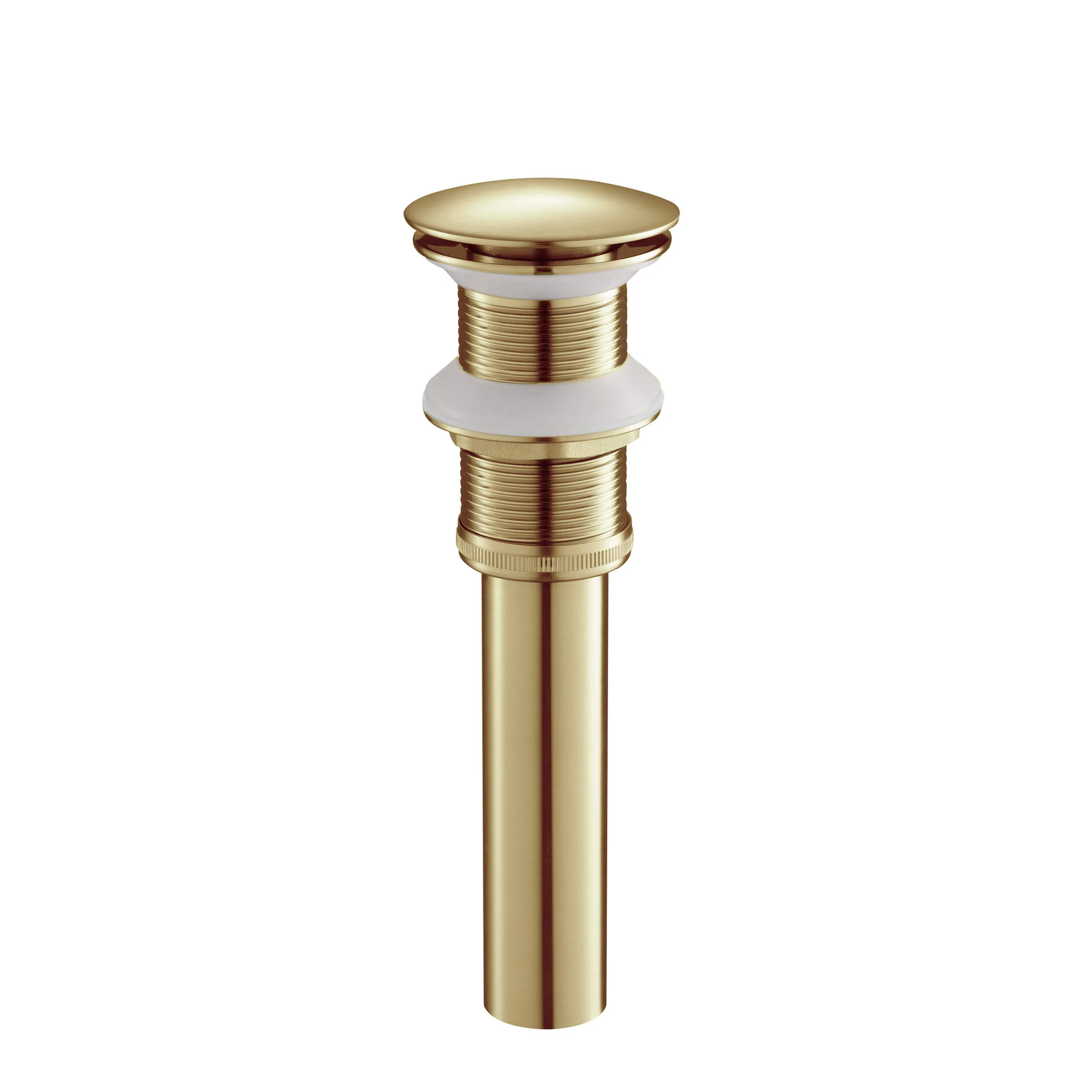 RUBY CANADA Push Pop-Up Bathroom Sink Drain Without Overflow - Brushed Gold