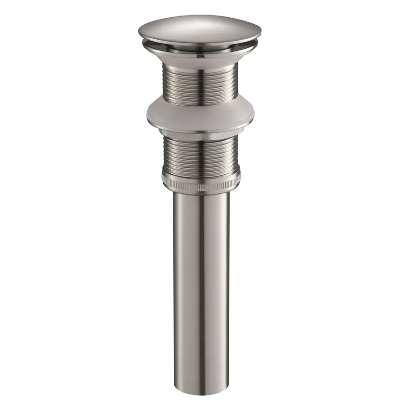 RUBY CANADA Push Pop-Up Bathroom Sink Drain Without Overflow - Brushed Nickel