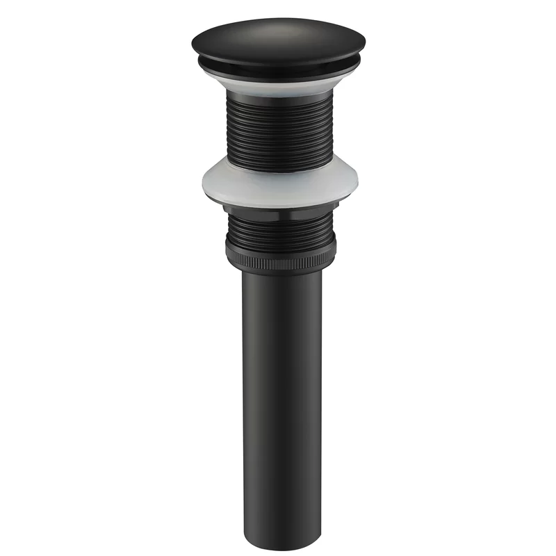 RUBY CANADA Push Pop-Up Bathroom Sink Drain Without Overflow - Matte Black