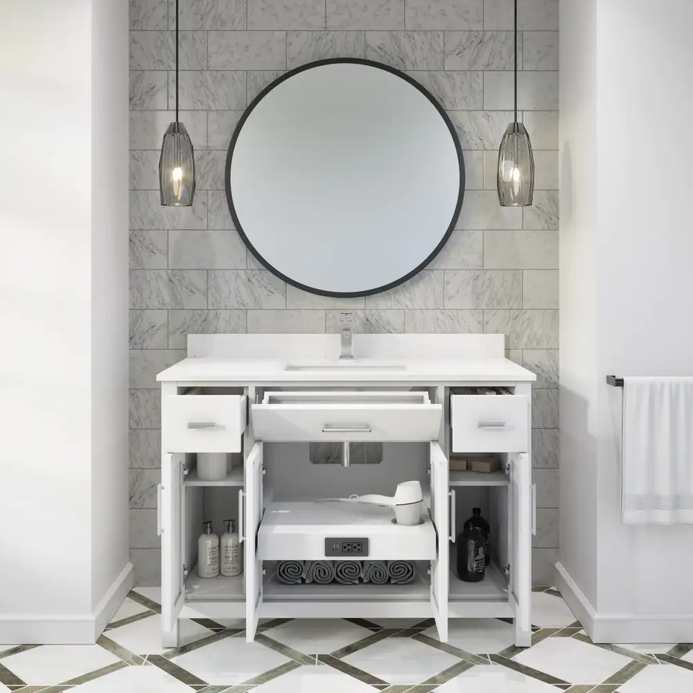 kali 48 in vanity power bar and organizer white 712c19d3 a9d5 4587 898b 2ee4a262a5f7 Taps Depot Ltd.