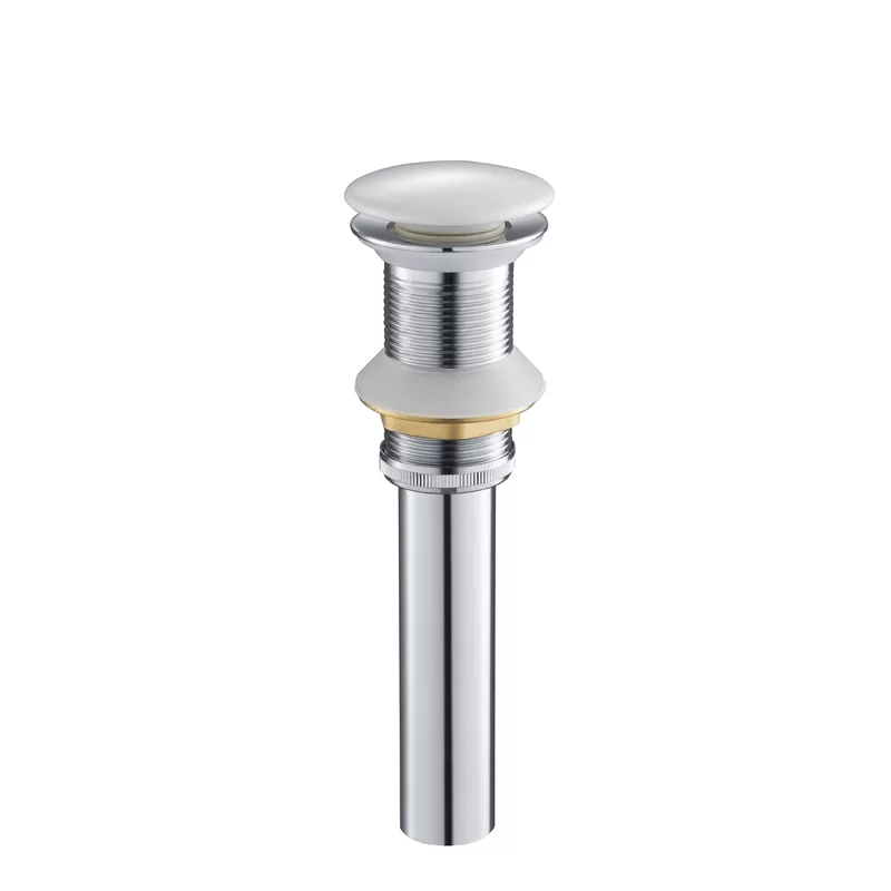 RUBY CANADA Push Pop-Up Bathroom Sink Drain Without Overflow - White