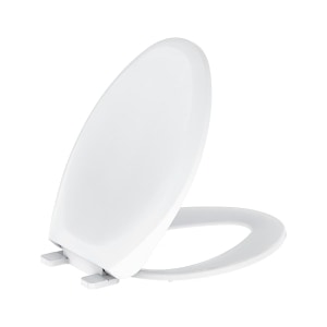 GERBER Adjustable Standard Elongated Toilet Seat with Cover - White