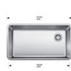 442763 Formera 33 XL Super Single Stainless Kitchen Sink with Measurements TD1 Taps Depot Ltd.
