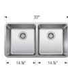 442768 Formera Equal Double Stainless Kitchen Sink with Measurements TD2 Taps Depot Ltd.