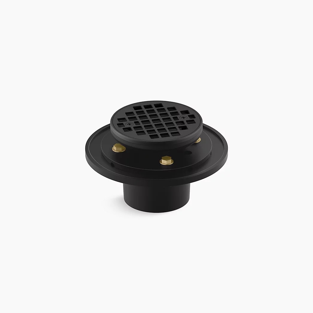 KOHLER Clearflo Round brass tile-in shower drain - Matte Black