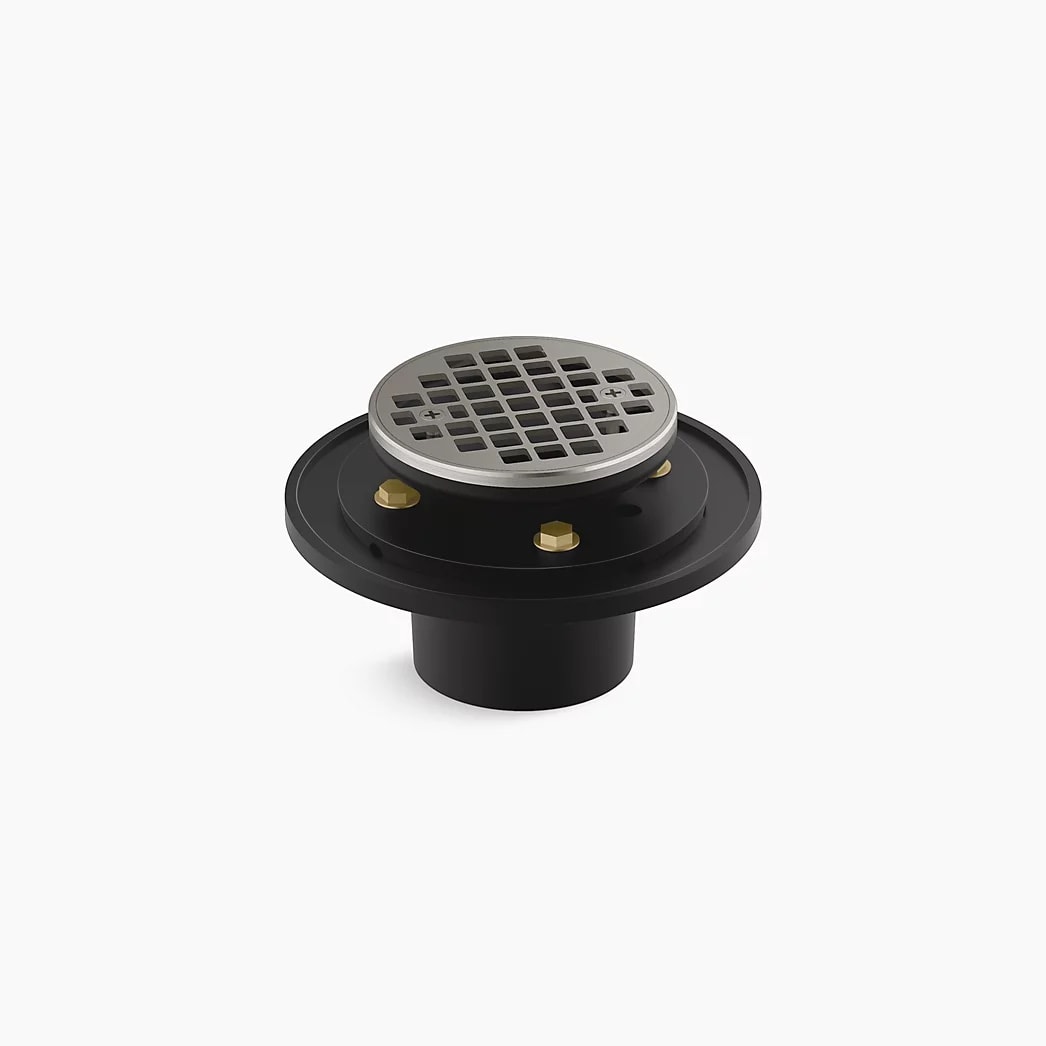 KOHLER Clearflo Round brass tile-in shower drain - Vibrant Brushed Nickel