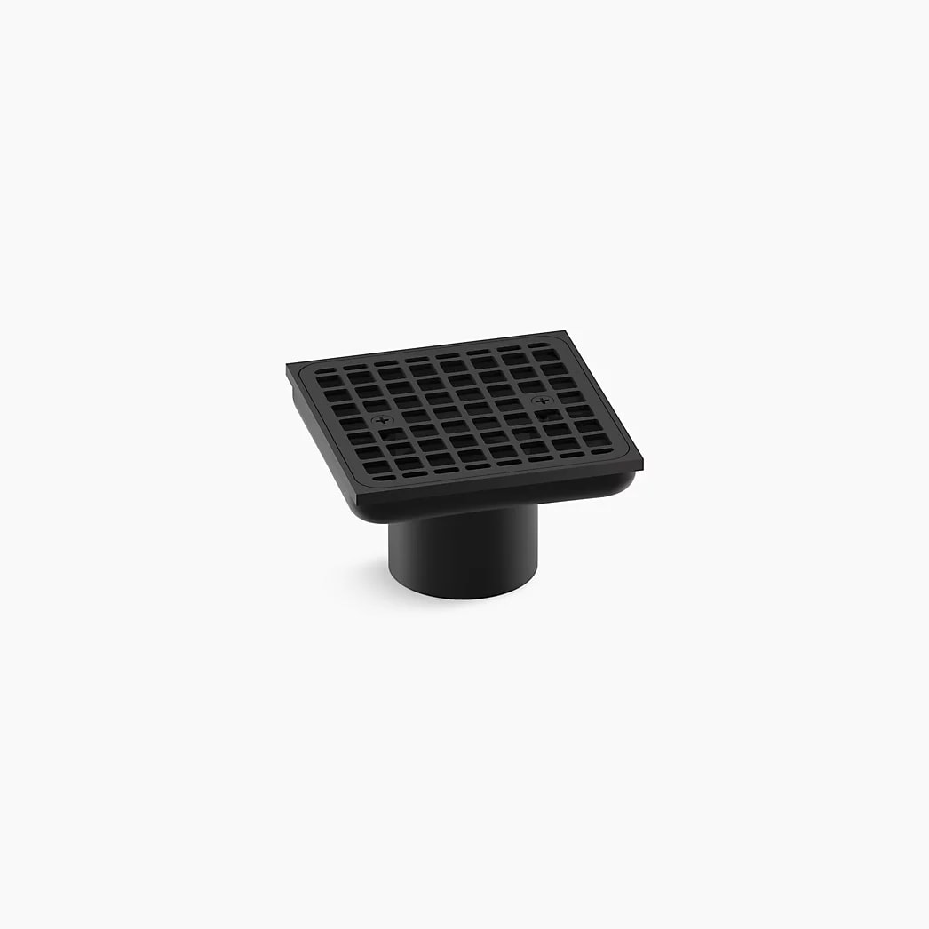 KOHLER Clearflo Square brass tile-in shower drain (drain body not included) - Matte Black