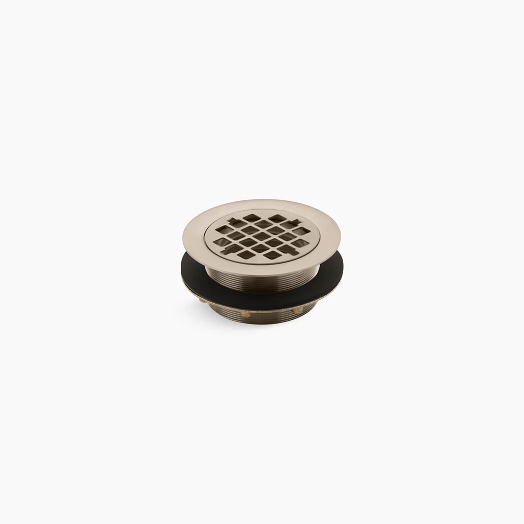 KOHLER Round shower drain for use with plastic pipe, gasket included - Vibrant Brushed Bronze