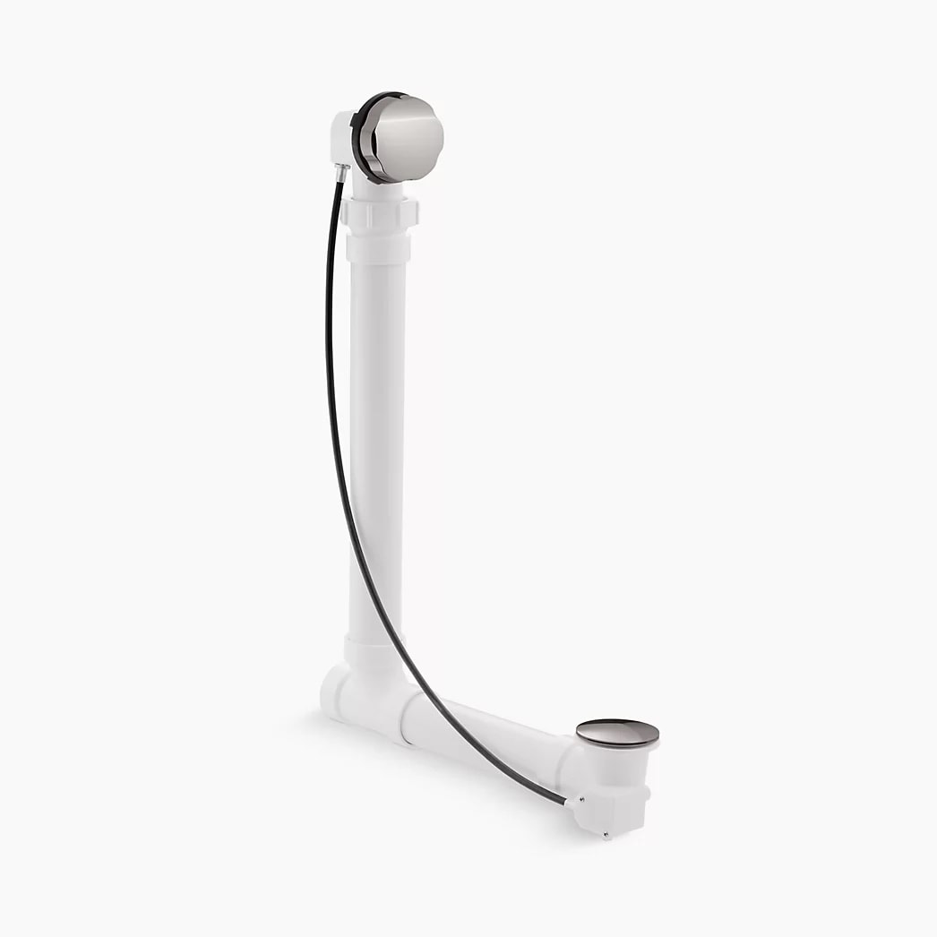 KOHLER Clearflo Cable bath drain with PVC tubing - Vibrant Brushed Nickel