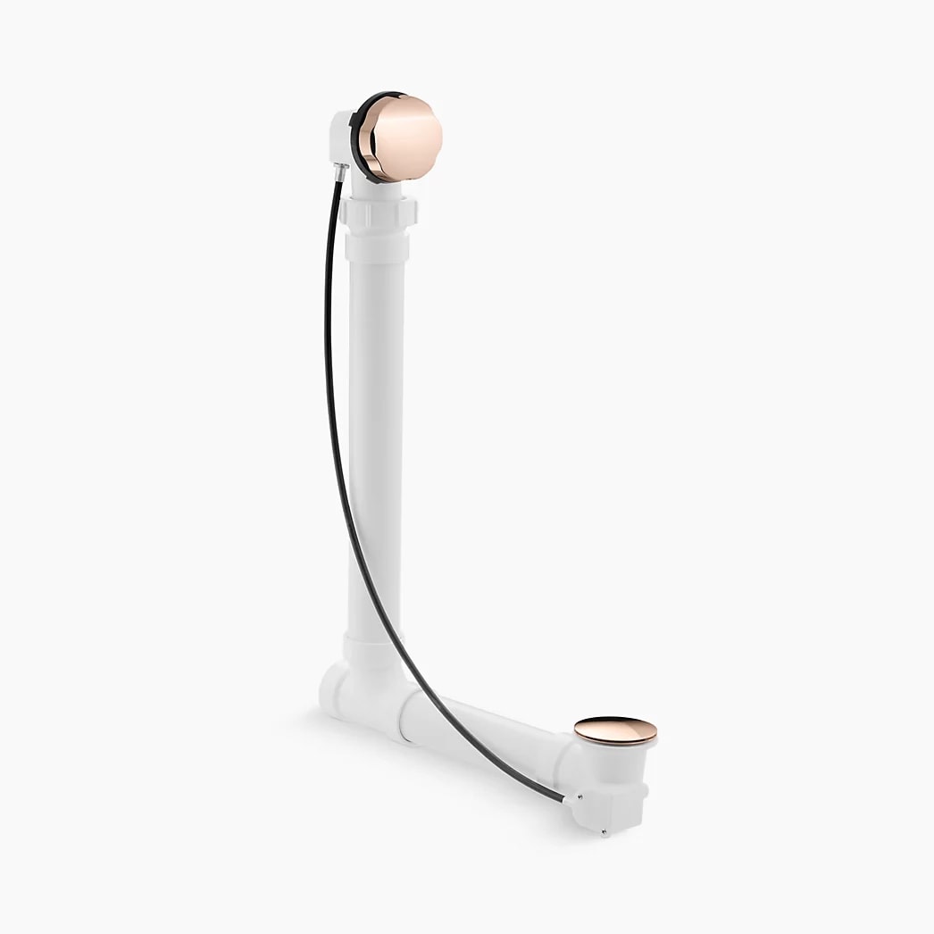 KOHLER Clearflo Cable bath drain with PVC tubing - Vibrant Rose Gold