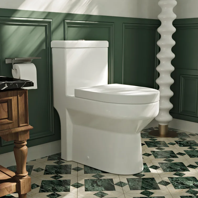 Yodar Dual Flush Elongated One Piece Toilet Seat Included Taps Depot Ltd.