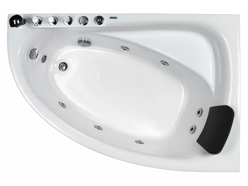 59x39.4CornerAcrylicBathtubwithFaucet 4 TAPS DEPOT.LTD