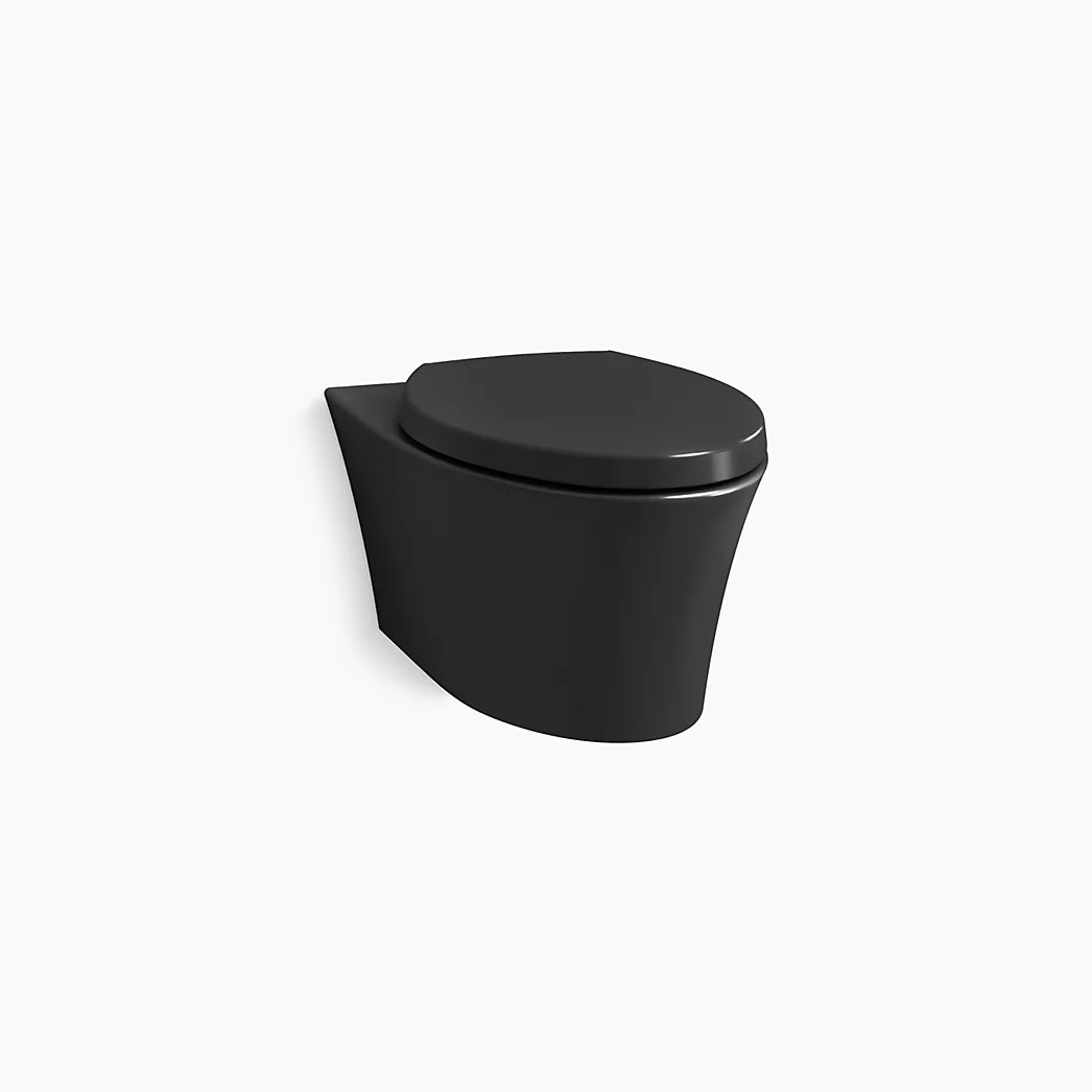 KOHLER Veil® Wall-hung compact elongated toilet, dual-flush - Black