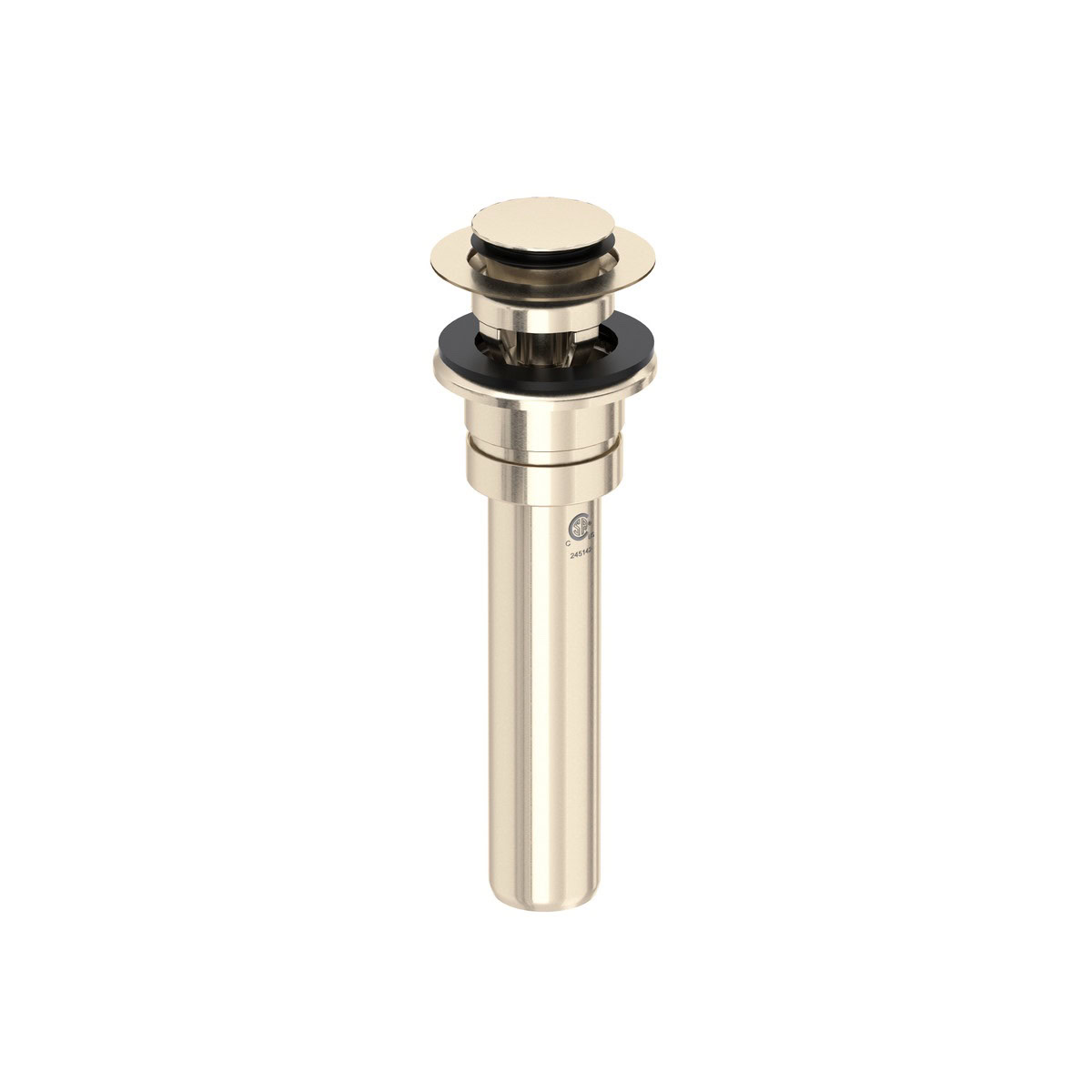 PERRIN & ROWE Push Drain With Overflow - Satin Nickel