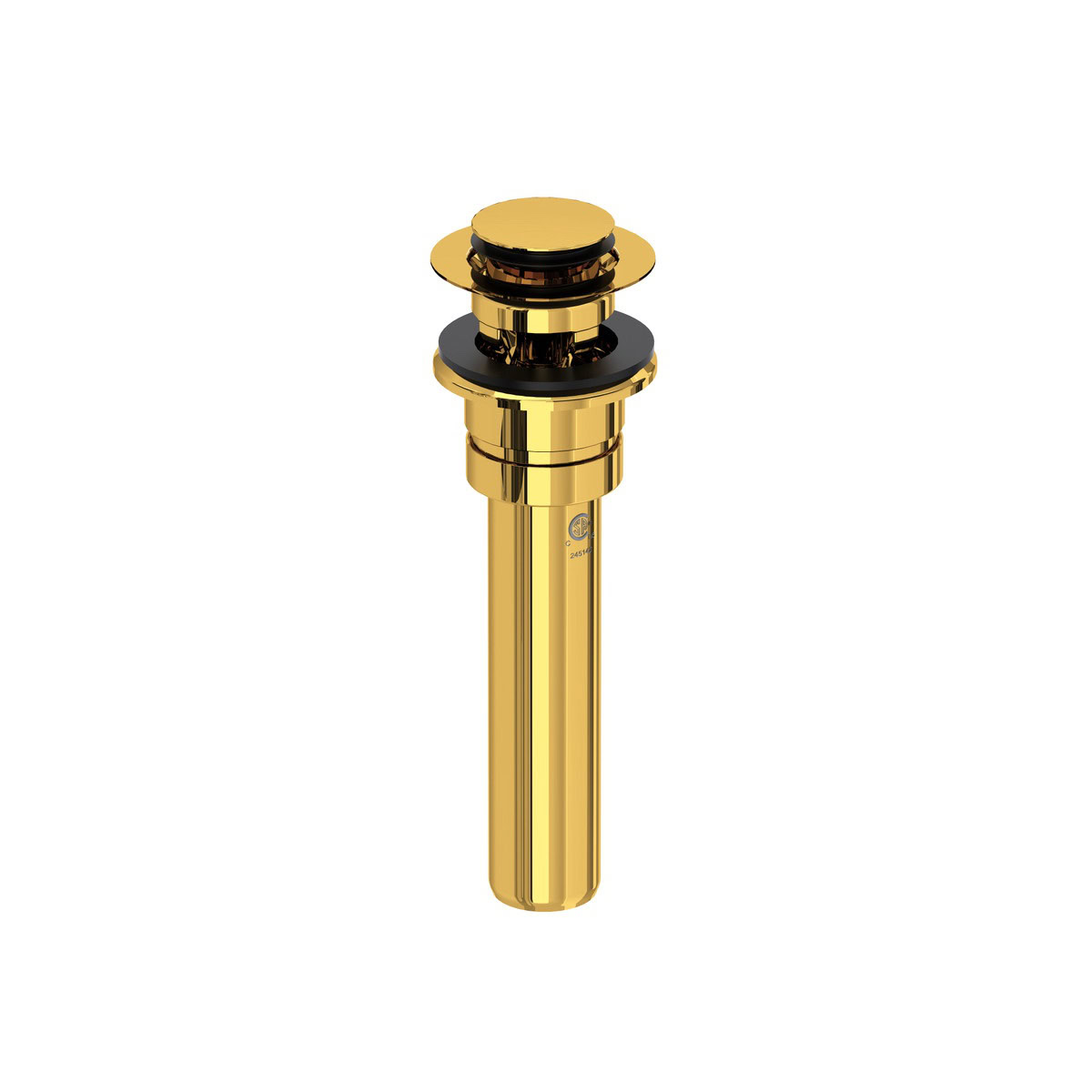 PERRIN & ROWE Push Drain With Overflow - Unlacquered Brass