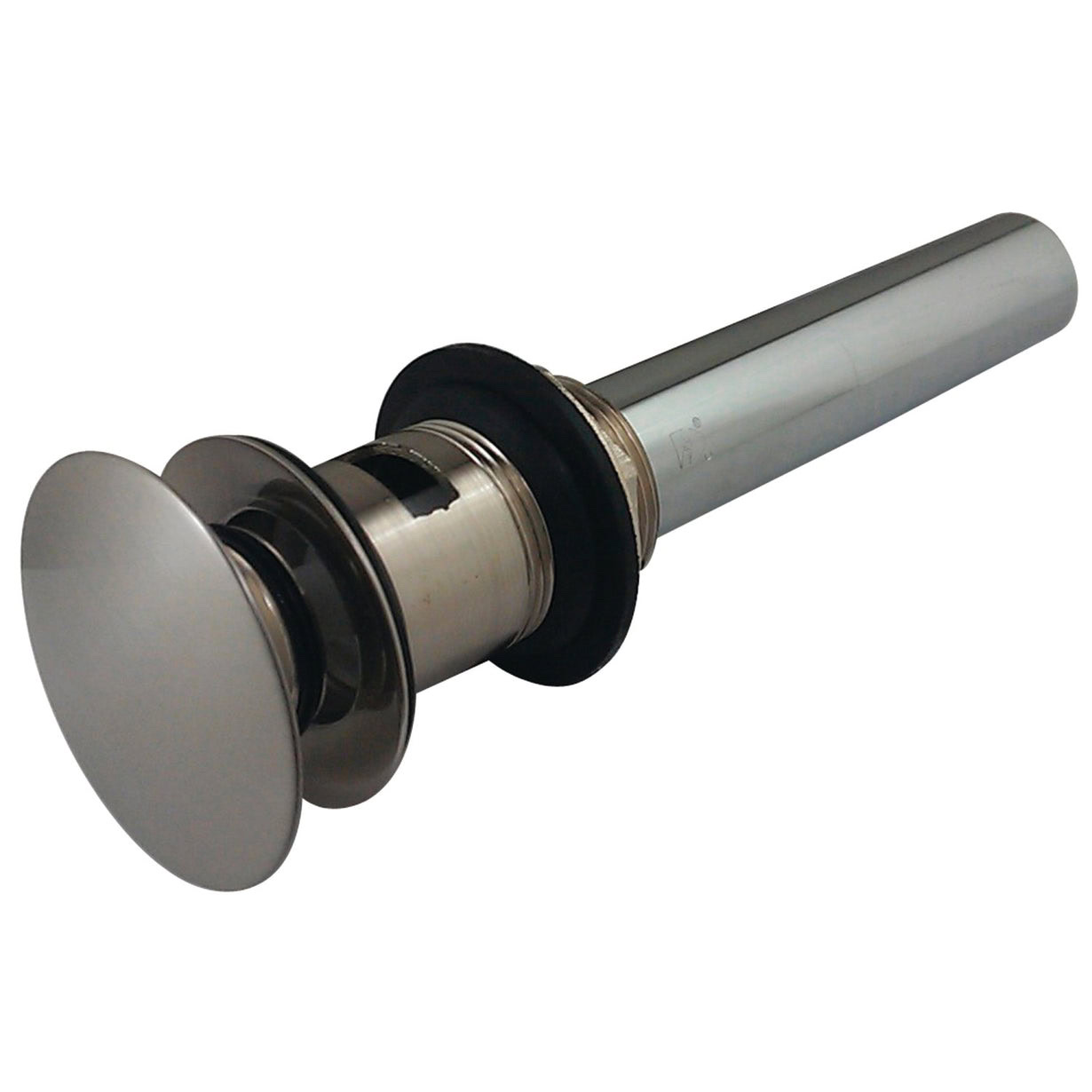 KINGSTON BRASS Modern Push Pop-Up Bathroom Sink Drain with Overflow, 22 Gauge - Brushed Nickel