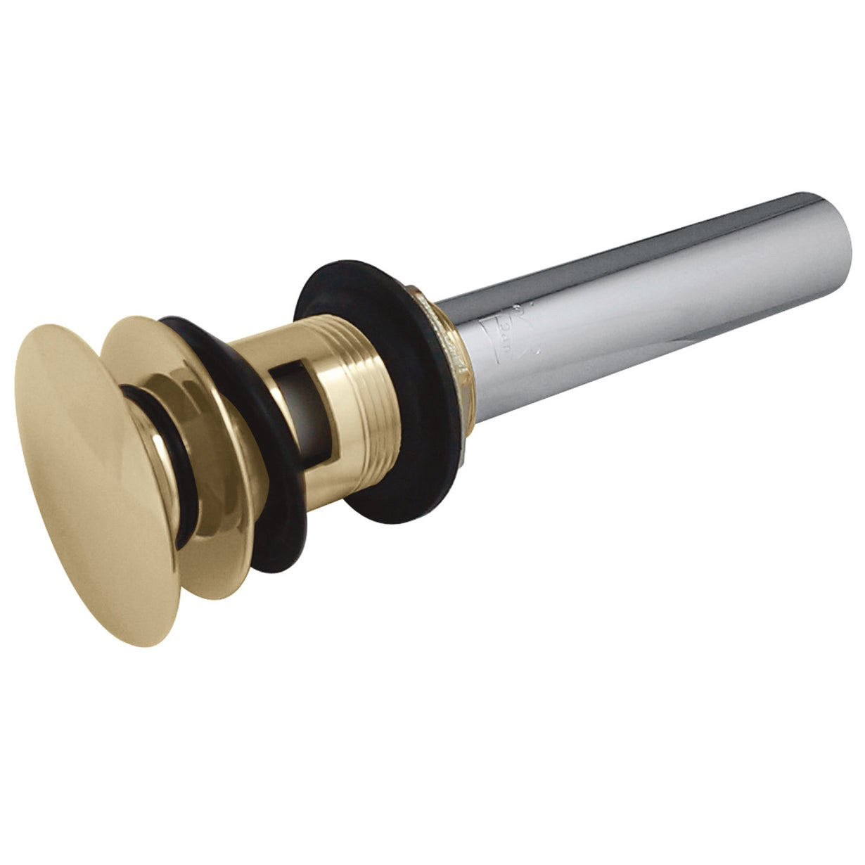 KINGSTON BRASS Modern Push Pop-Up Bathroom Sink Drain with Overflow, 22 Gauge - Polished Brass