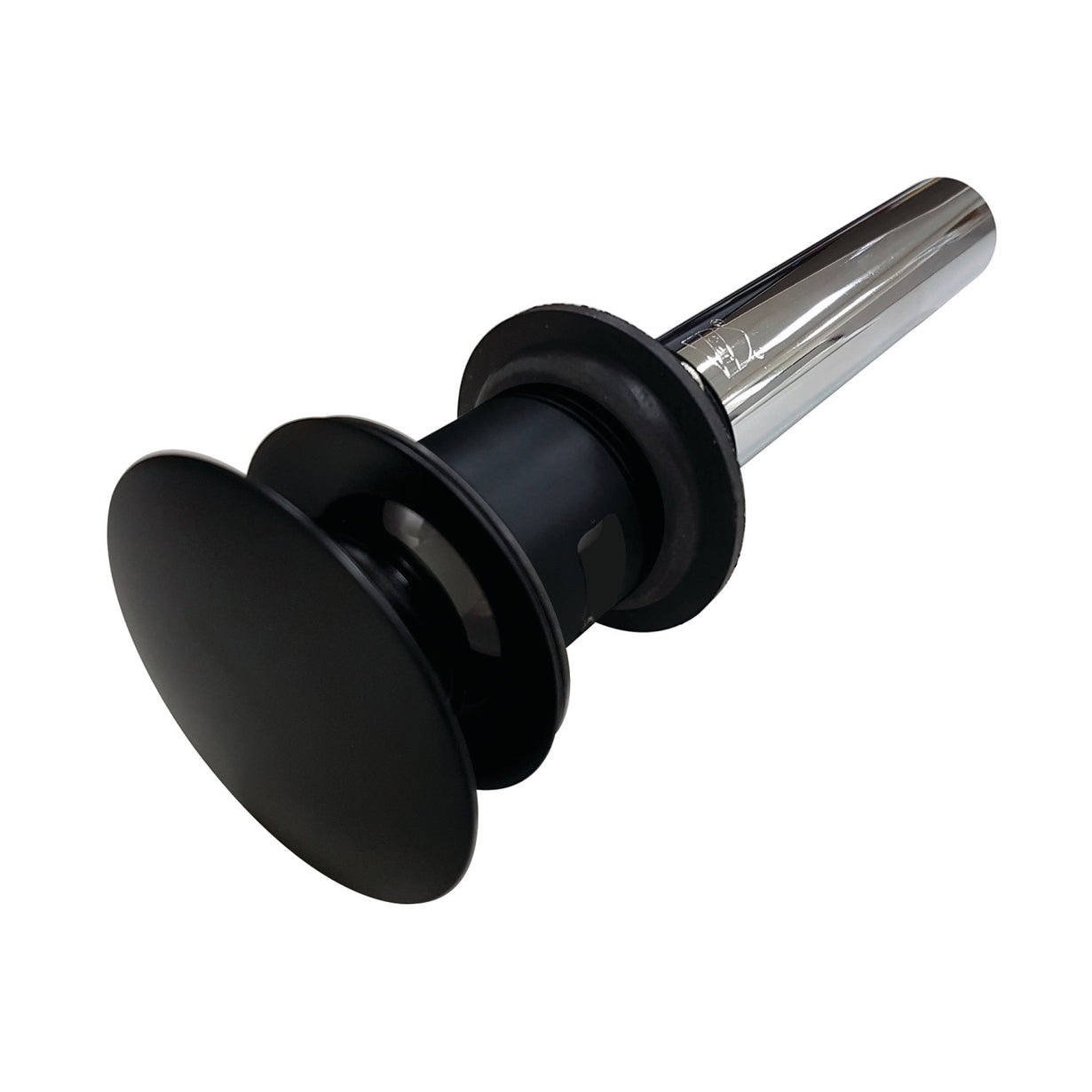 KINGSTON BRASS Modern Push Pop-Up Bathroom Sink Drain with Overflow, 22 Gauge - Matte Black
