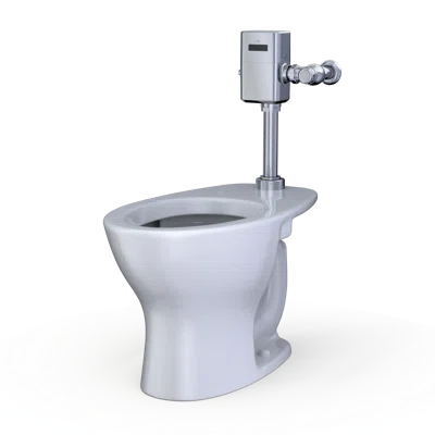 TornadoFlushCommercialFlushometerFloor MountedToiletElongatedCottonWhite TAPS DEPOT.LTD