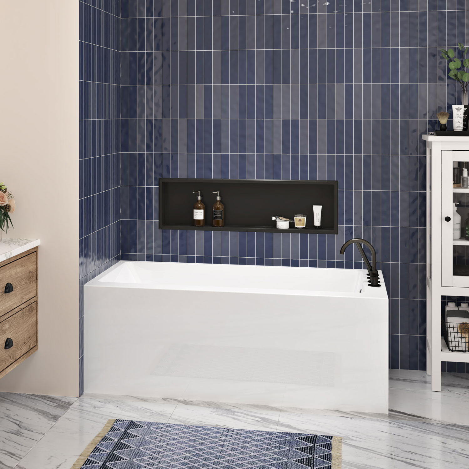 BY26032TA0R1 Zitta Skirt Bathtub BayaII LeftCorner RightDrain 6032 TAPS DEPOT.LTD