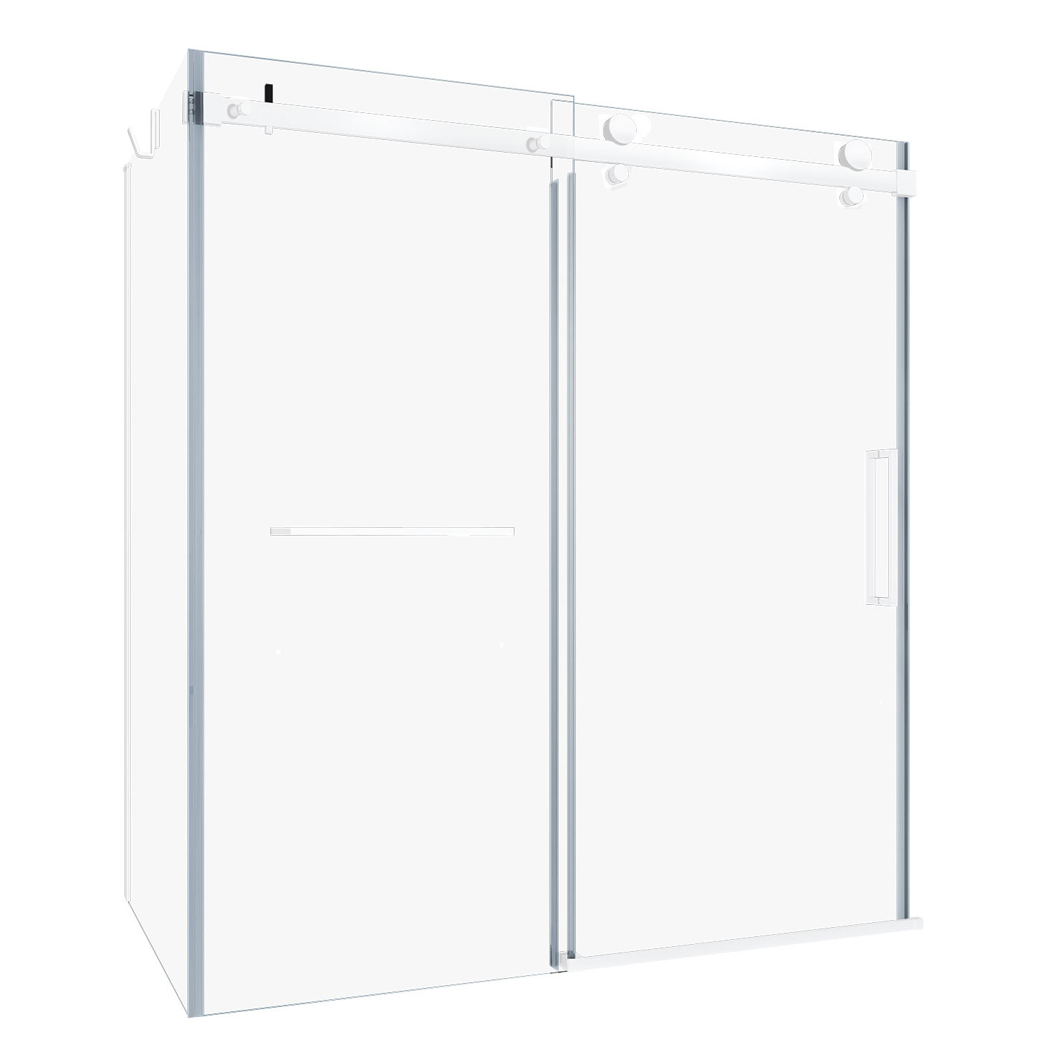 KDB2603200VSTC11-1_Zitta_Bathtub-Door_Bellini2_6032_Corner_WHT&WHT_Clear