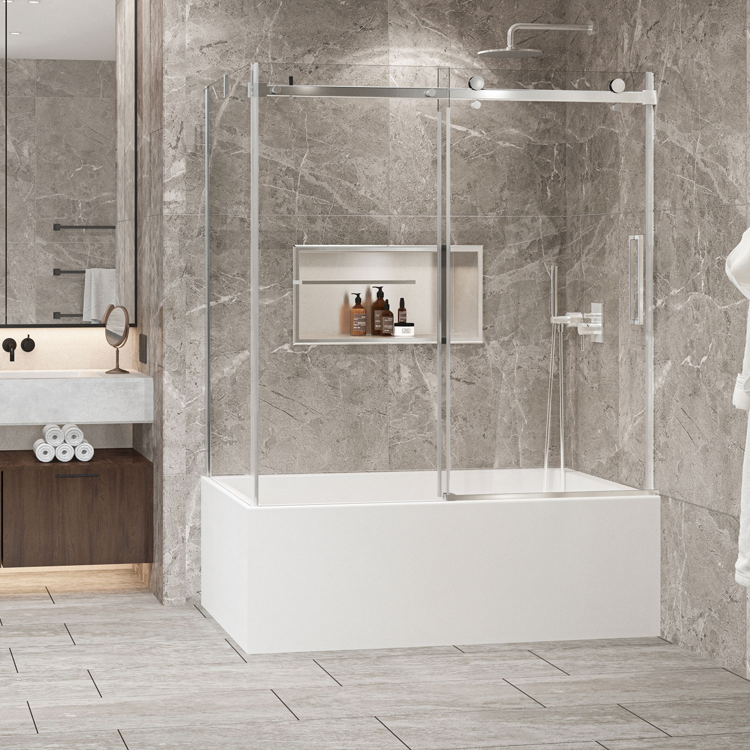 KDB2603200VSTC21_Zitta_Bathtub-Door_Bellini2_6032_Corner_CHR&CHR_Clear