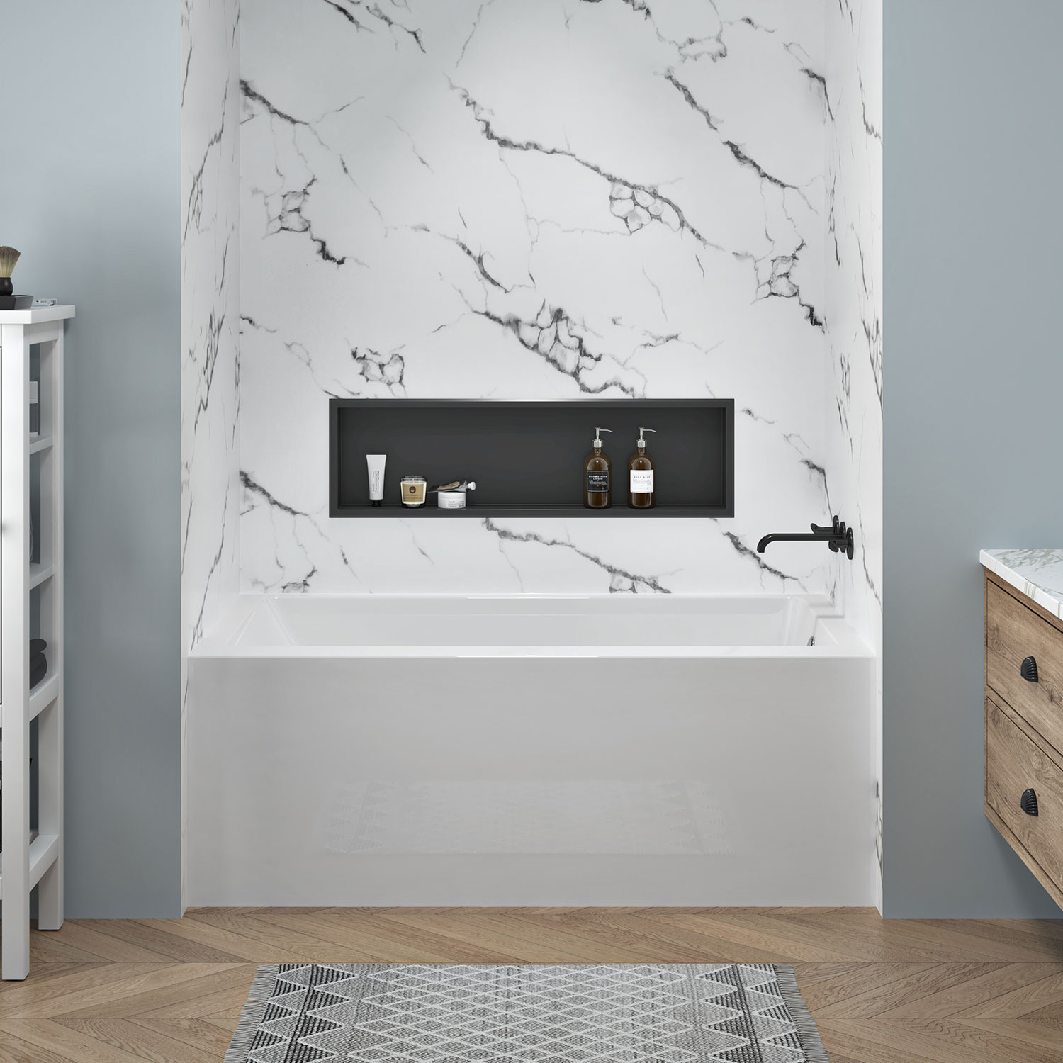 M36763A02ZM_Zitta_AluminumWalls_Expresso02_MarbleImitation_White_36x76_Matte
