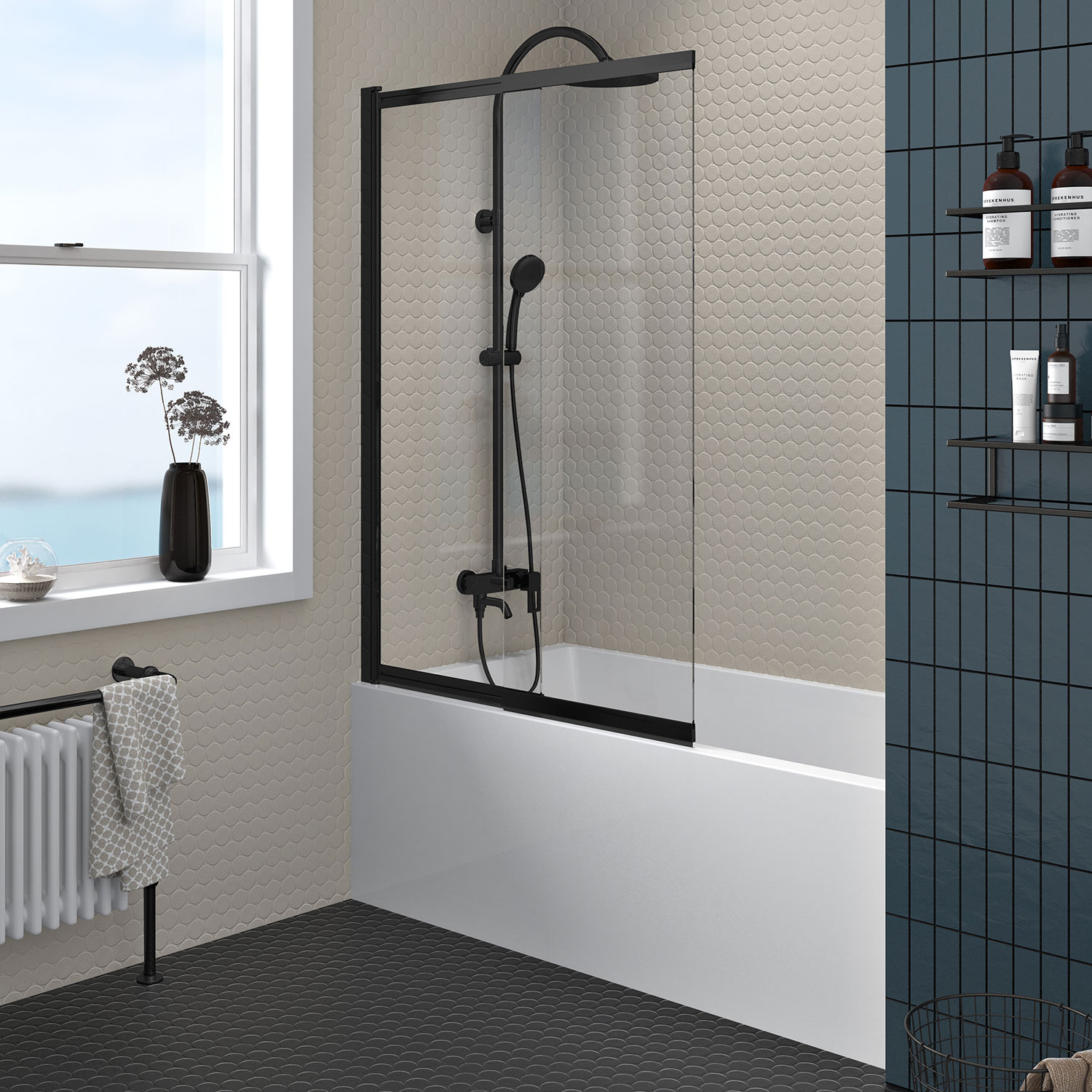 DVR4000ESTA71_Bathtub-Screen_Verdi_4000_Screen_Matte-Black_Clear