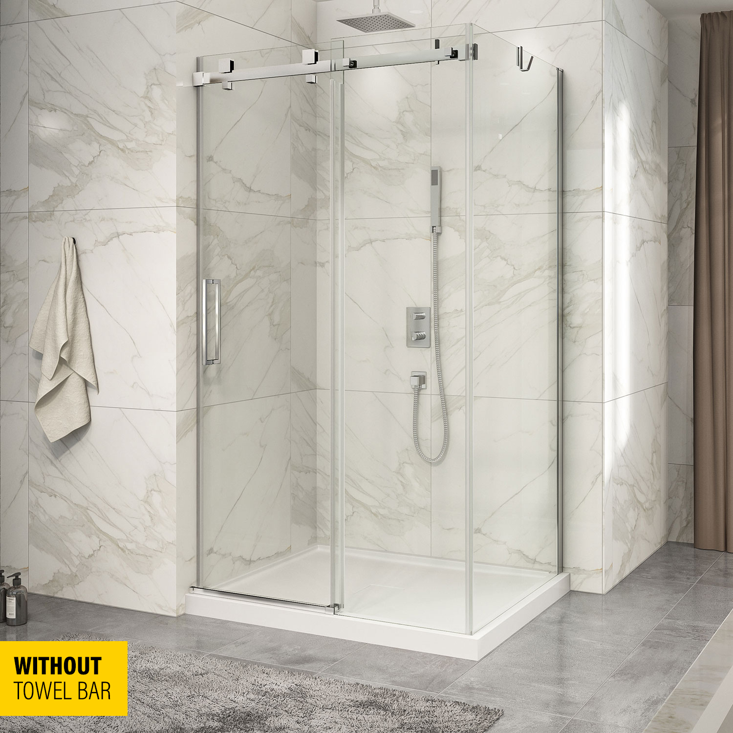 KDP1480036WSTC21 Zitta Shower Door Piazza 4836 Corner CHRCHR Clear TAPS DEPOT.LTD