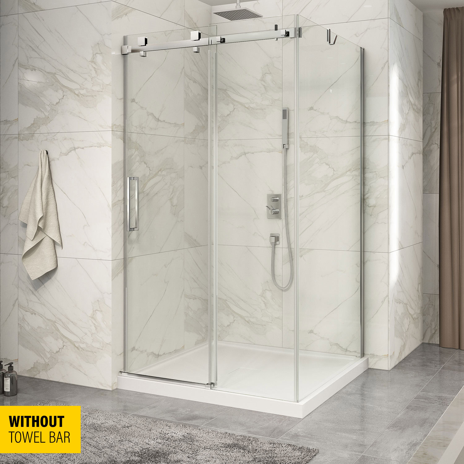 KDP1480042WSTC21 Zitta Shower Door Piazza 4842 Corner CHRCHR Clear TAPS DEPOT.LTD