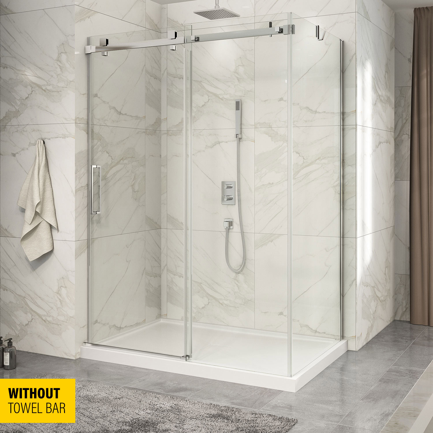 KDP1600036WSTC21 Zitta Shower Door Piazza 6036 Corner CHRCHR Clear TAPS DEPOT.LTD