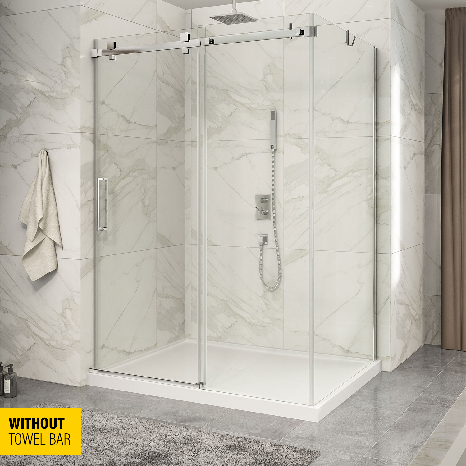 KDP1600042WSTC21 Zitta Shower Door Piazza 6042 Corner CHRCHR Clear TAPS DEPOT.LTD