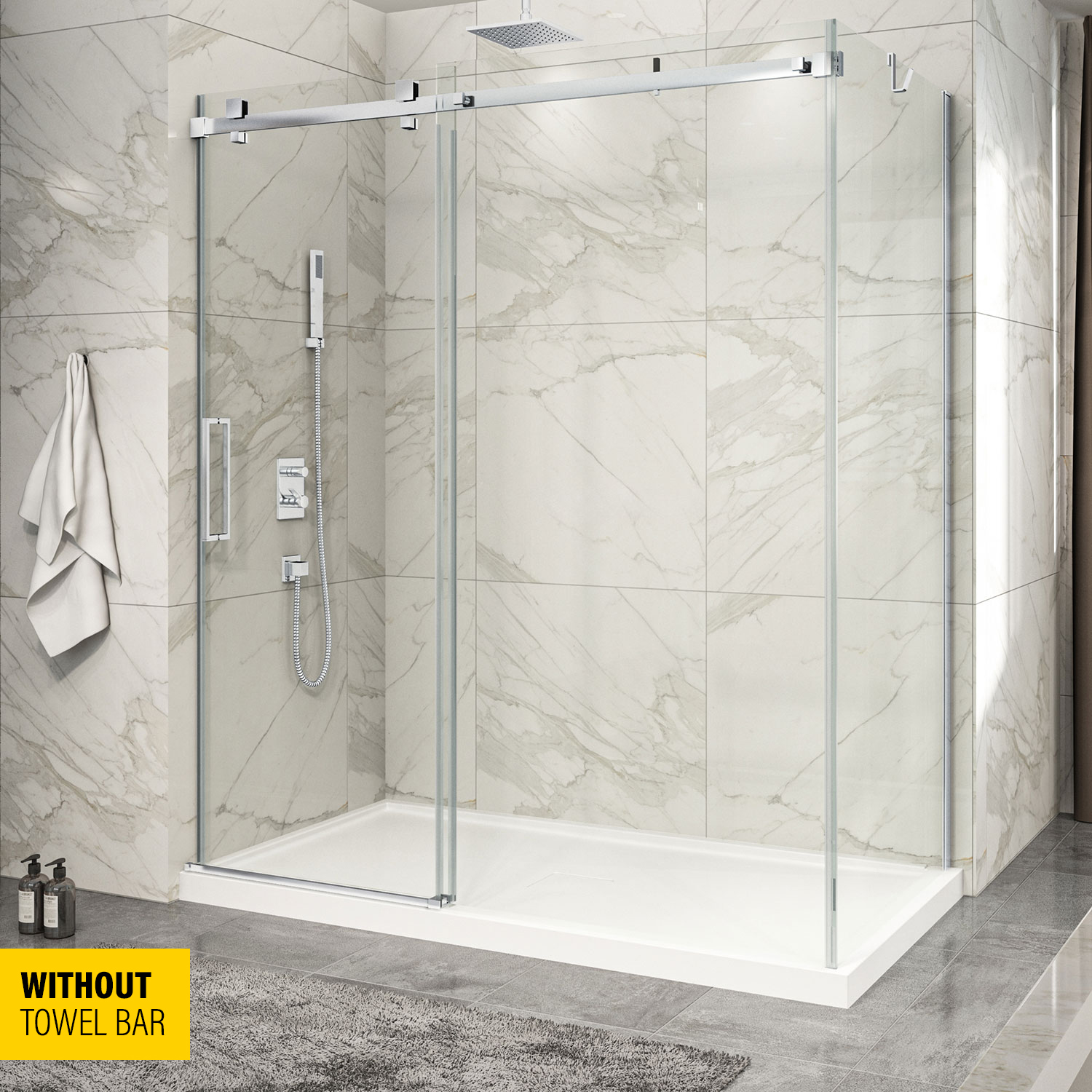 KDP1720036WSTC21 Zitta Shower Door Piazza2 7236 Corner CHRCHR Clear TAPS DEPOT.LTD