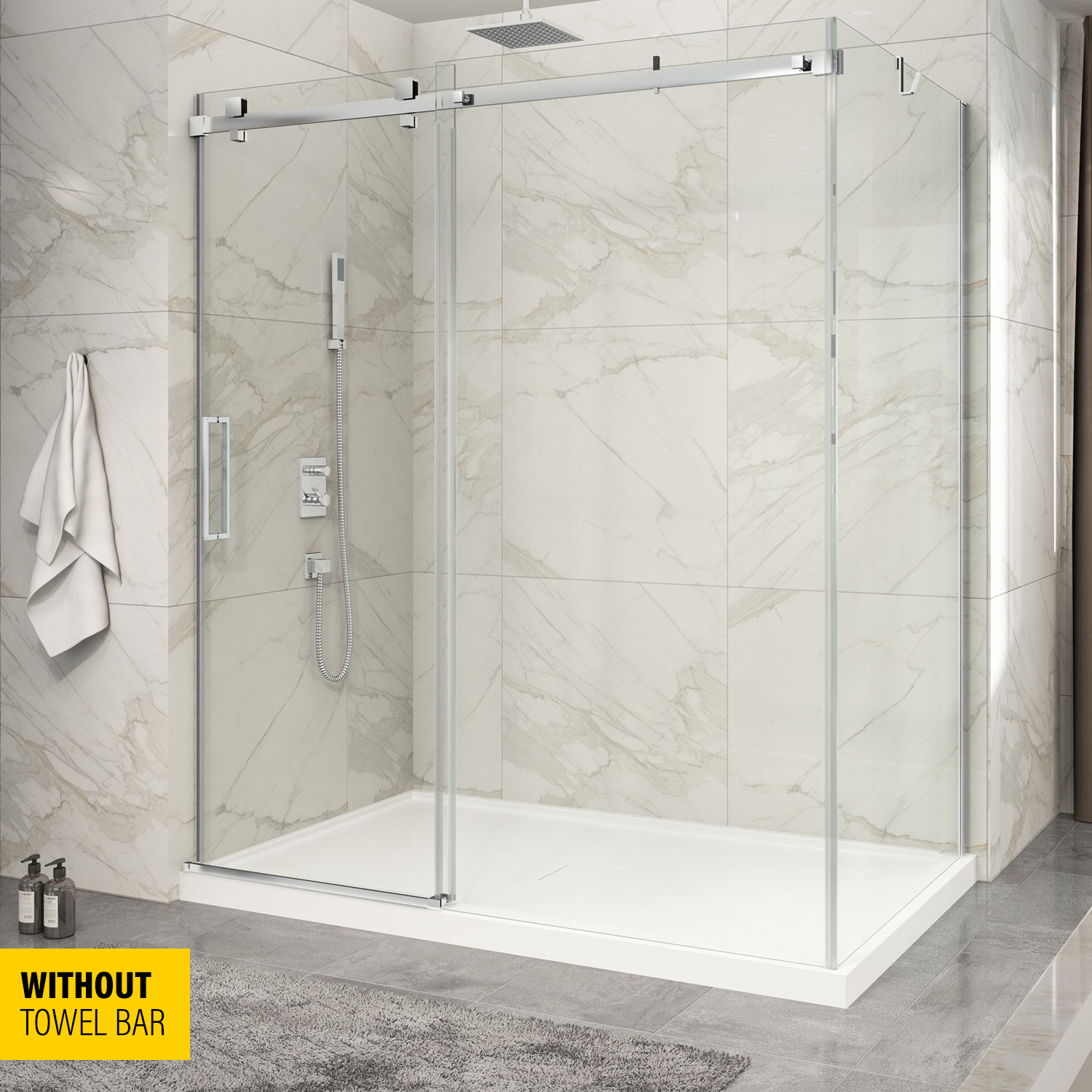 KDP1720042WSTC21 Zitta Shower Door Piazza2 7242 Corner CHRCHR Clear TAPS DEPOT.LTD