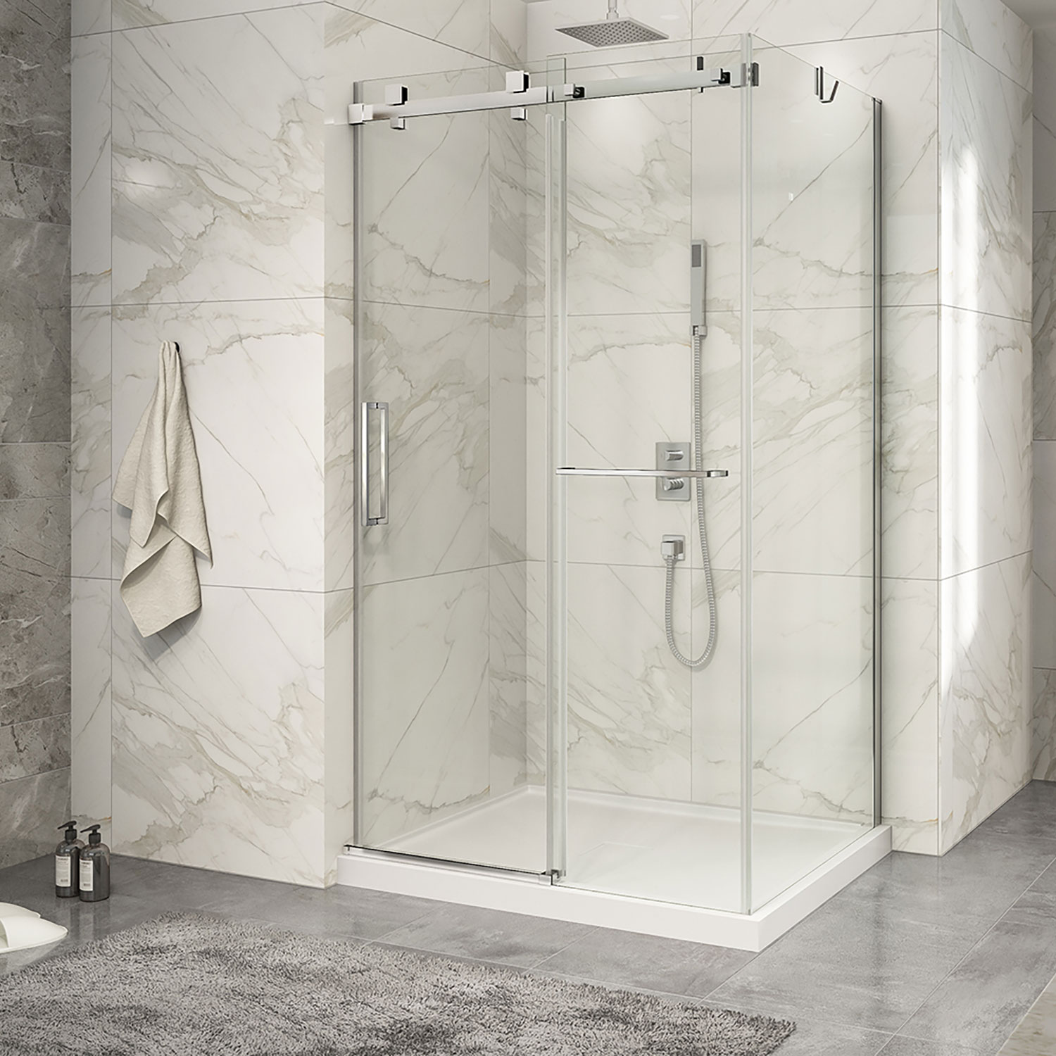 KDP2480032WSTC21 Zitta Shower Door Piazza2 4832 Corner CHRCHR Clear TAPS DEPOT.LTD