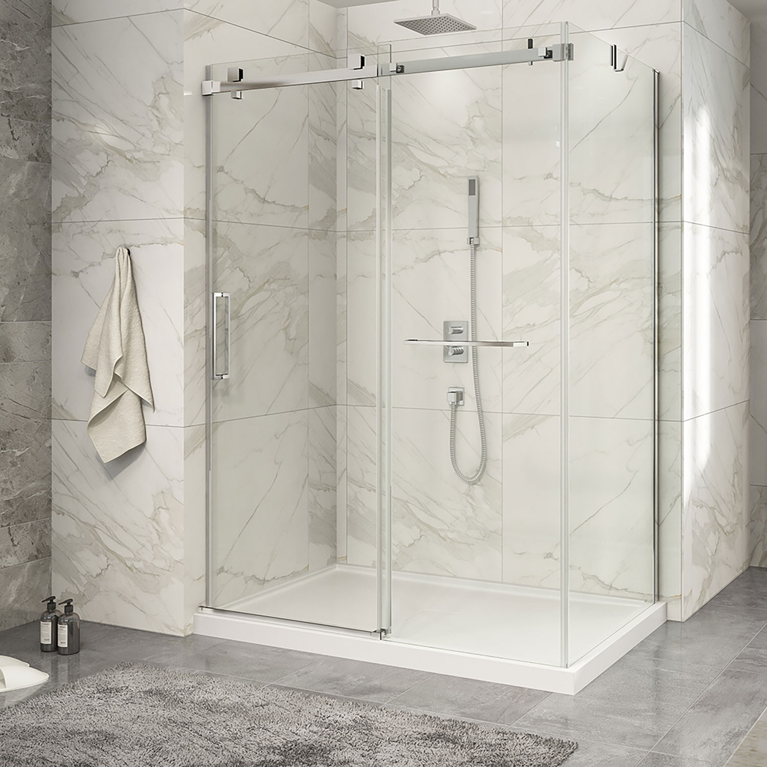KDP2600036WSTC21 Zitta Shower Door Piazza2 6036 Corner CHRCHR Clear TAPS DEPOT.LTD