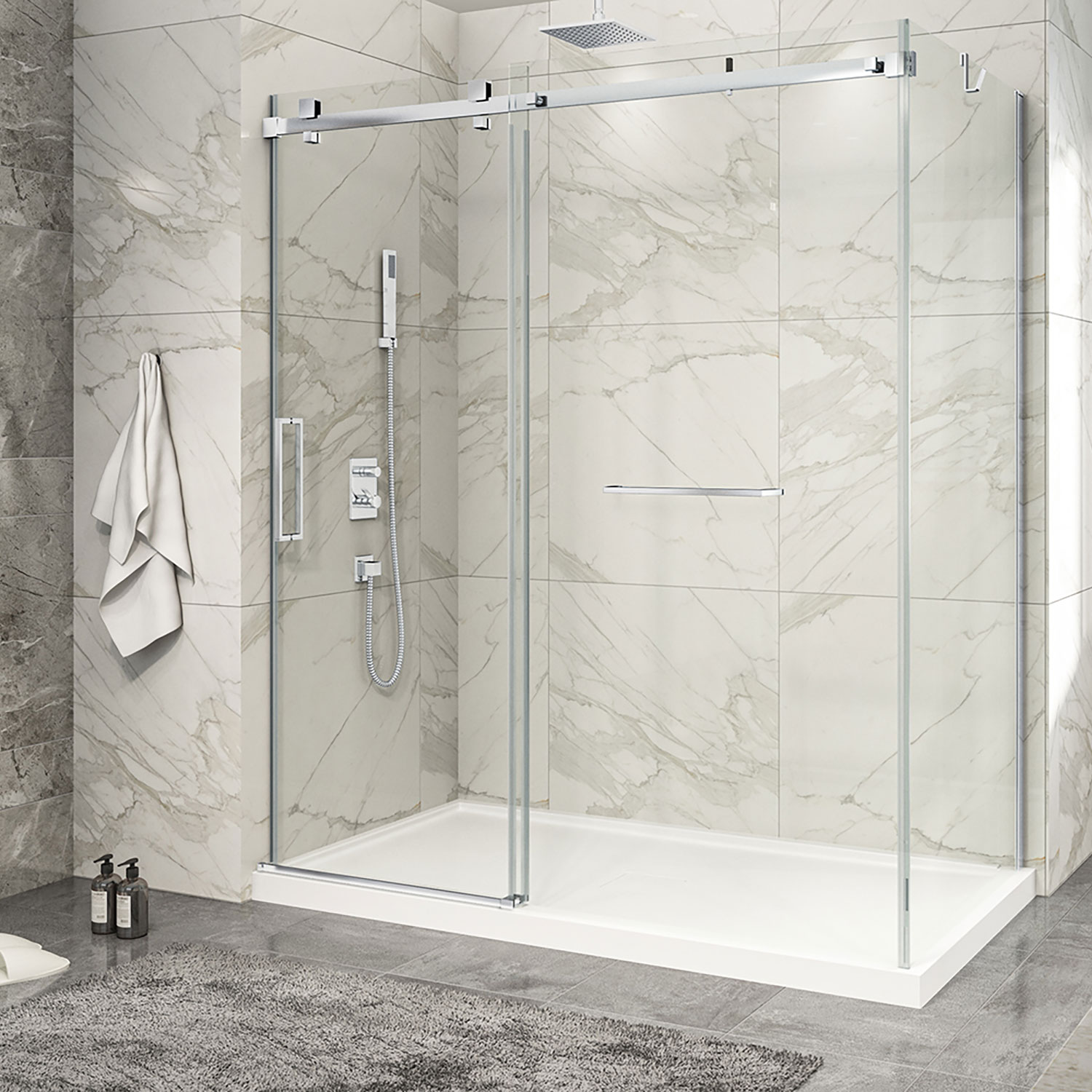 KDP2720036WSTC21 Zitta Shower Door Piazza2 7236 Corner CHRCHR Clear TAPS DEPOT.LTD