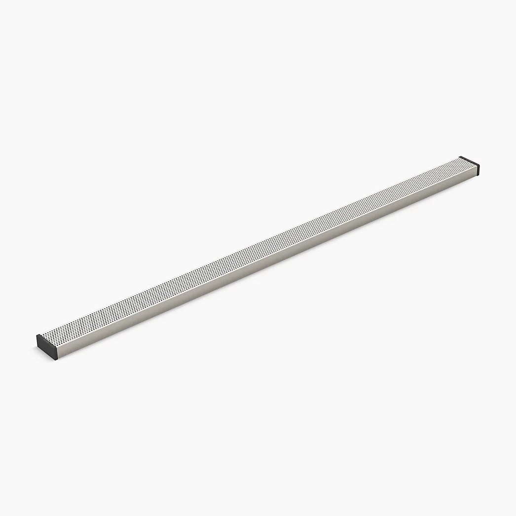 KOHLER 2-1/2" x 48" linear drain grate with perforated pattern - Anodized Brushed Nickel