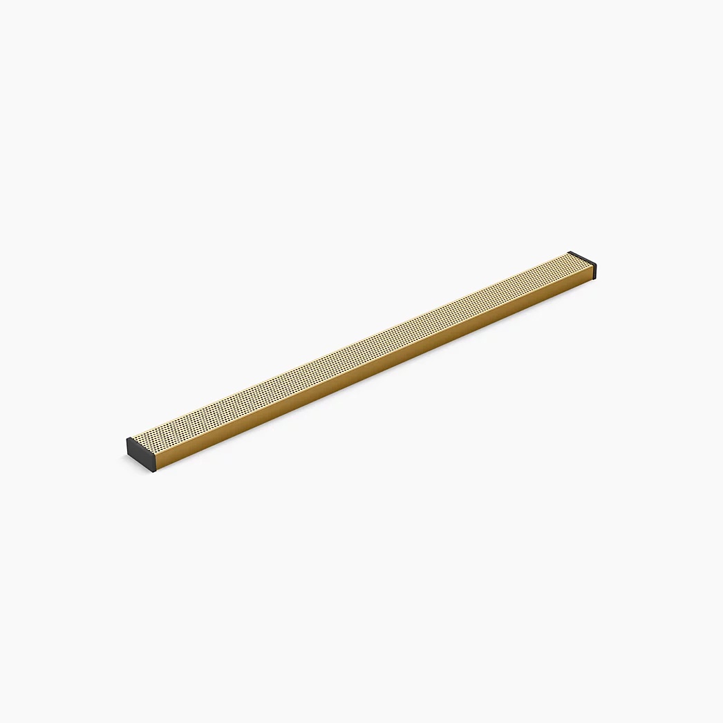KOHLER 2-1/2" x 36" linear drain grate with perforated pattern - Vibrant Brushed Moderne Brass