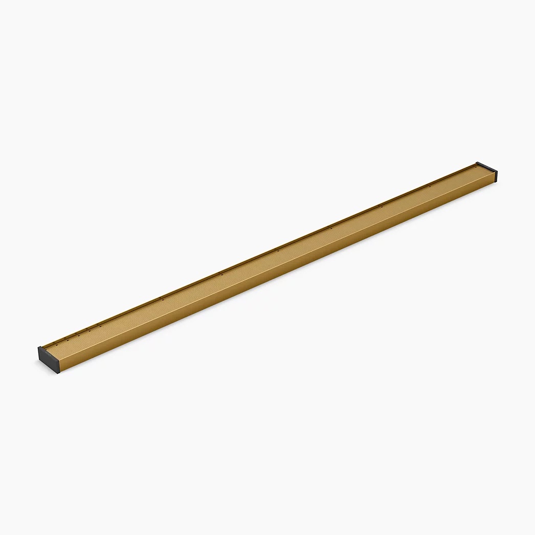 KOHLER 2-1/2" x 48" linear drain grate with tile-in panel - Vibrant Brushed Moderne Brass