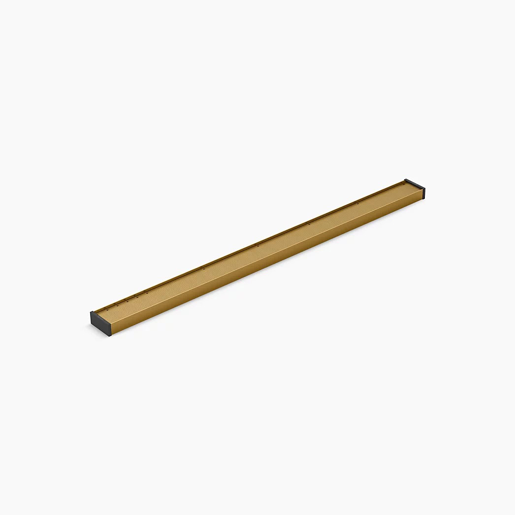 KOHLER 2-1/2" x 36" linear drain grate with tile-in panel - Vibrant Brushed Moderne Brass