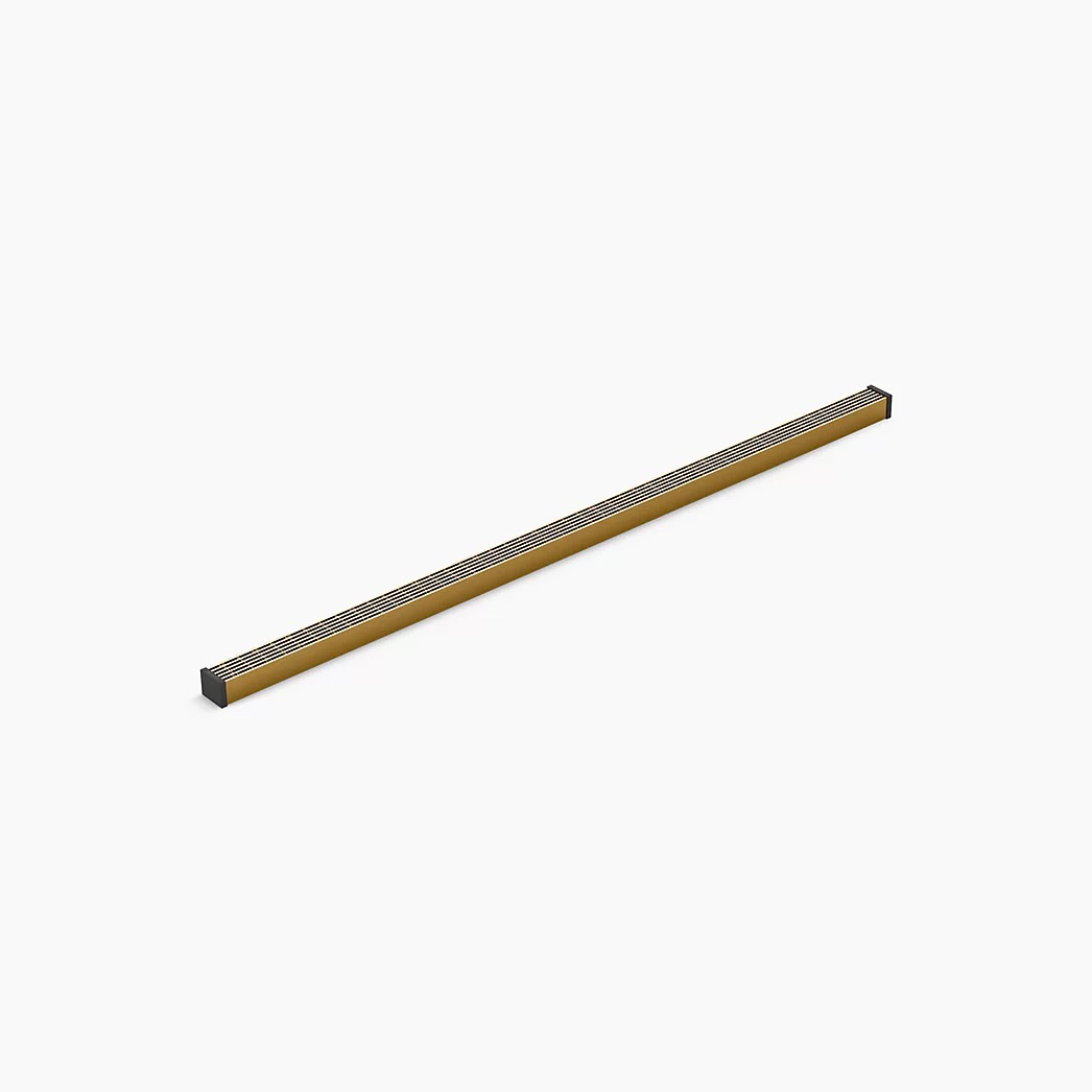 KOHLER 1-1/4" x 36" linear drain grate with lattice pattern - Vibrant Brushed Moderne Brass