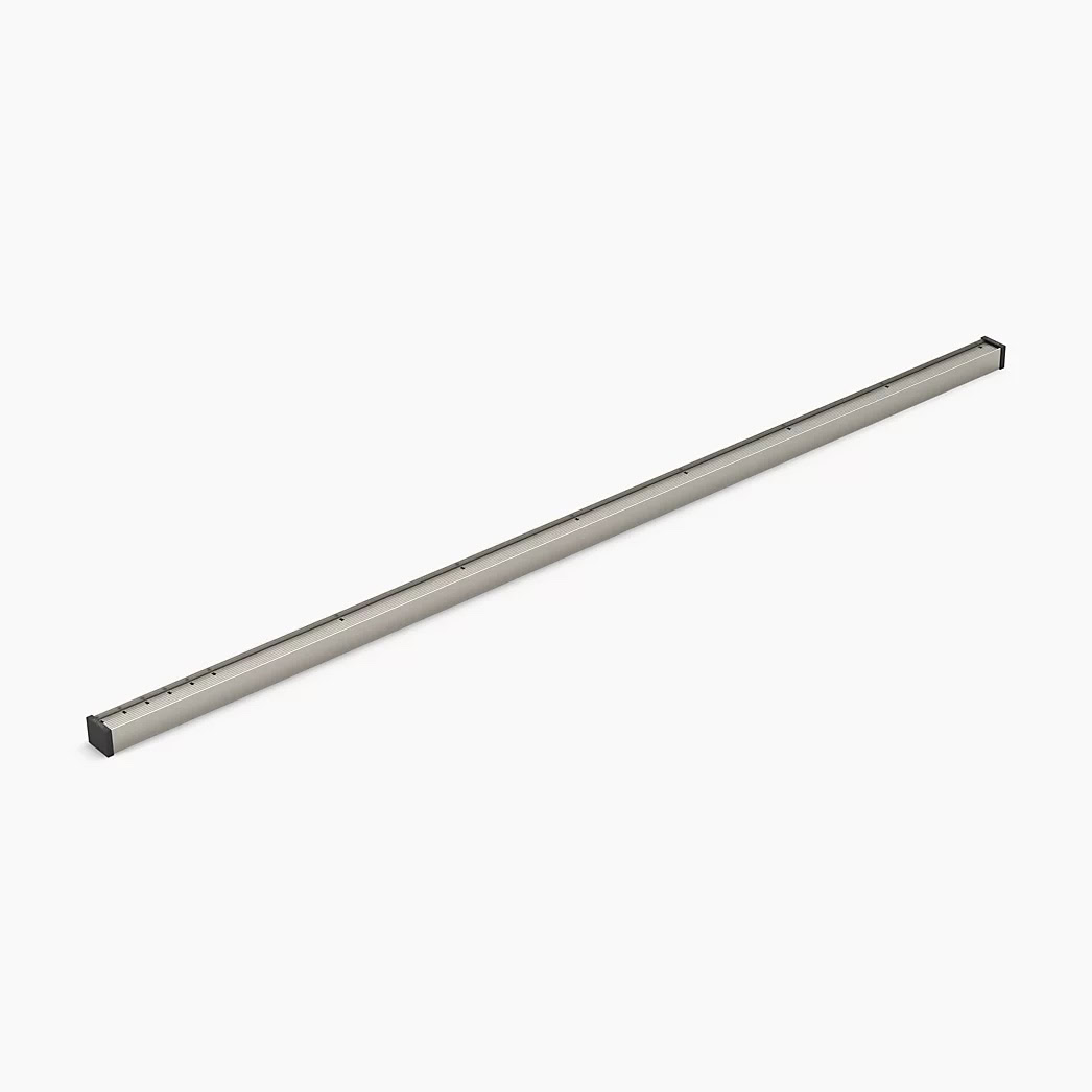 KOHLER 1-1/4" x 48" linear drain grate with tile-in panel - Anodized Brushed Nickel