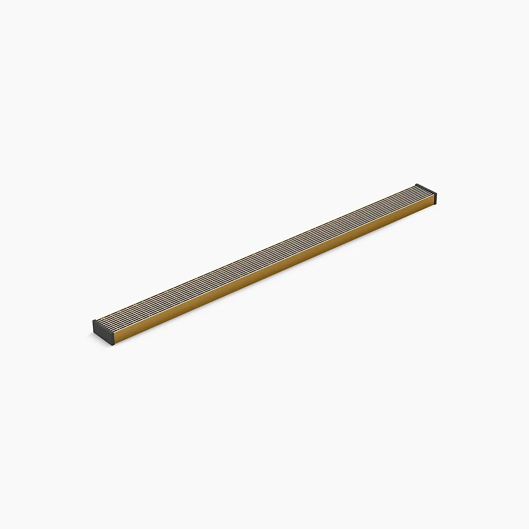 KOHLER 2-1/2" x 36" linear drain grate with lattice pattern - Vibrant Brushed Moderne Brass