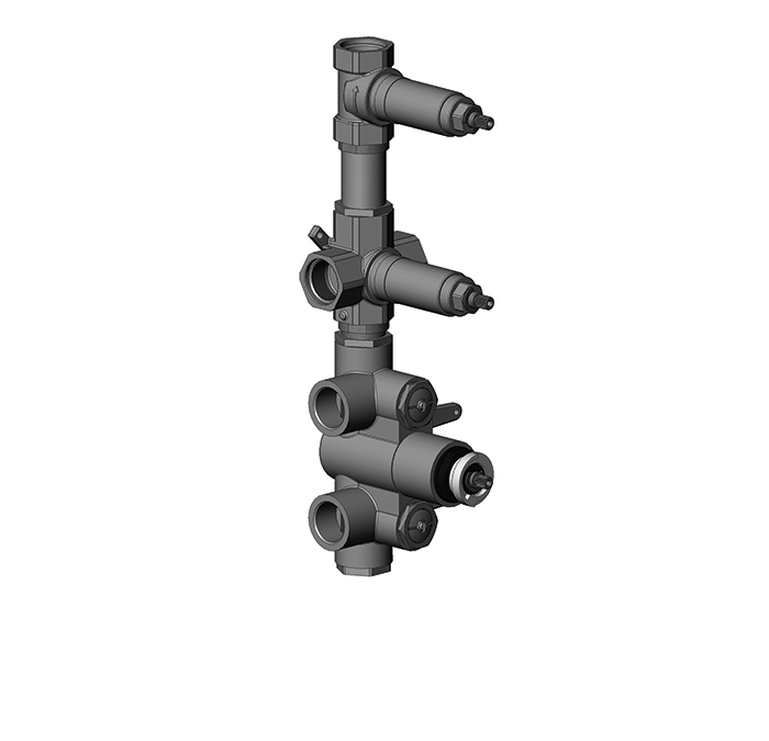 CaBano 3/4" thermostatic shower rough-in with 2 flow control