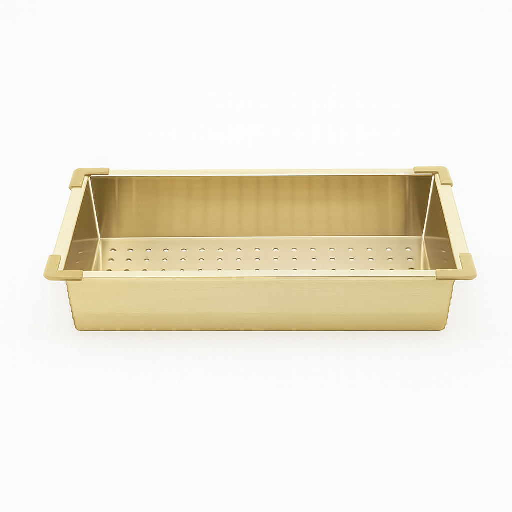 BOSCO CANADA Stainless Steel  Kitchen Sink Colander - Brushed Gold