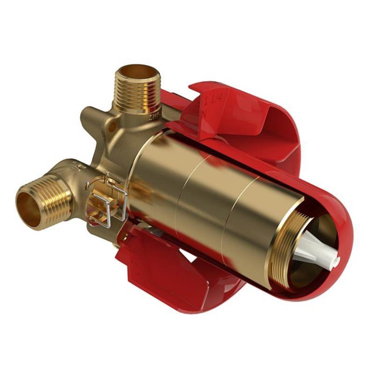 Riobel Pro 2-Way 1/2'' Therm & Pressure Balance Rough-in Valve with up to 3 Functions and NPT or Sweat Connections