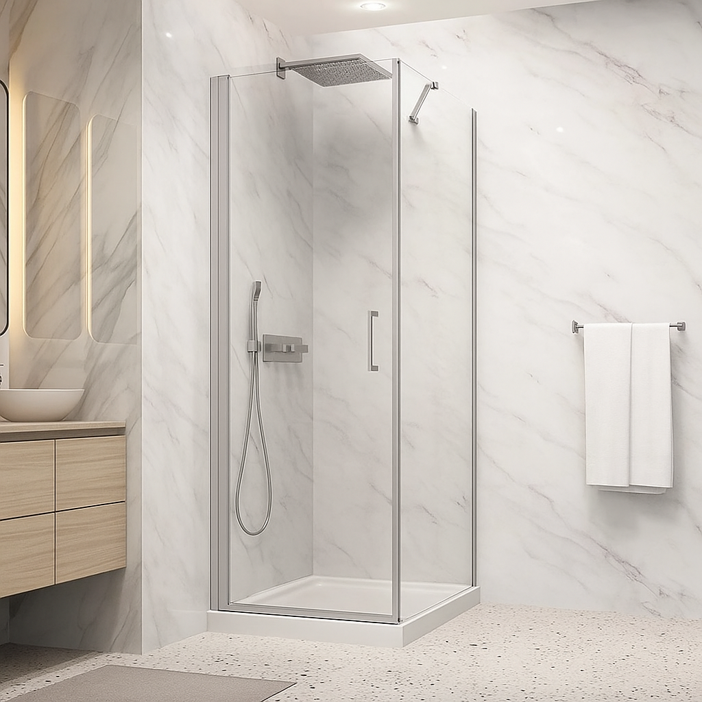 Acritec Ruxton Series | Double 34"x34" Threshold Shower Door